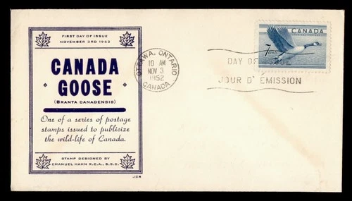 DR WHO 1952 CANADA FDC GOOSE WILDLIFE JCR CACHET R49826