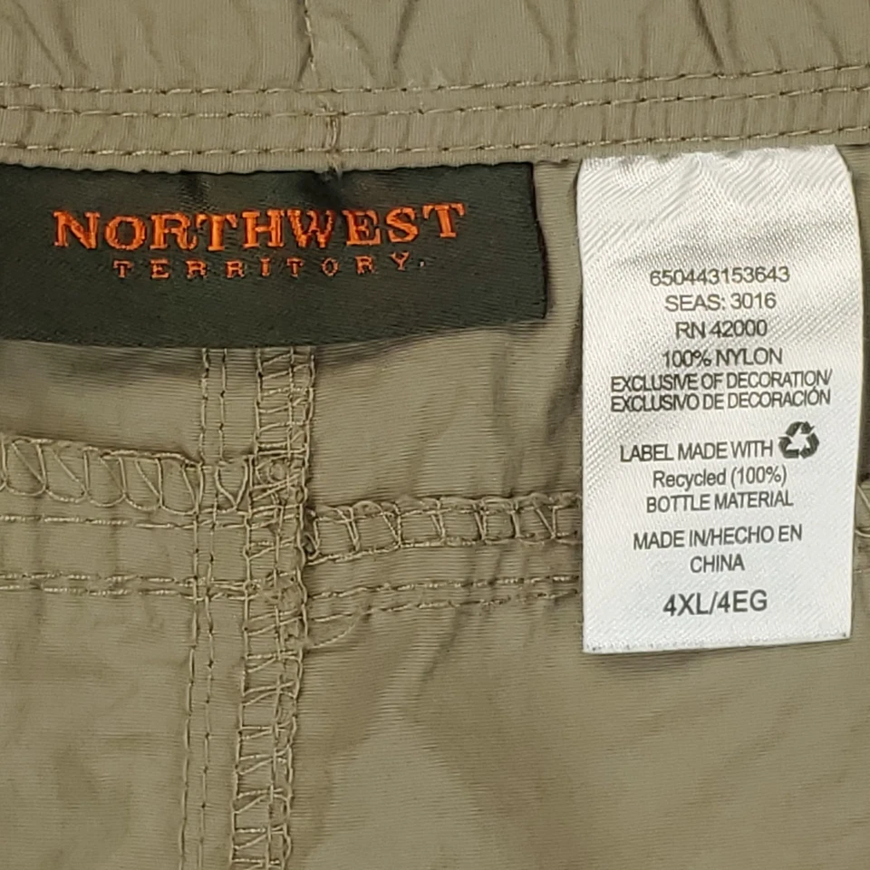 Pantalones Cortos Carga Territorio del Noroeste Hombres 4XL Beige Nylon Senderismo Pesca Exterior Cinturón Foto 3 de 4