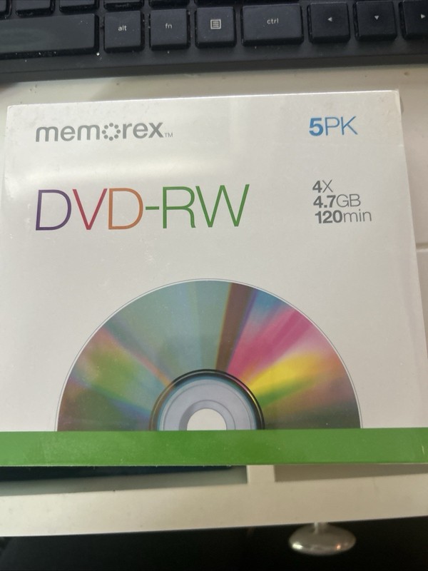 NEW Memorex DVD-RW 5 Pack 4.7GB 120min 4x Rewritable Blank Discs w/ Jewel Case