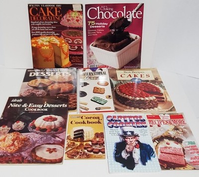 Lot Of 9 Dessert Cookbooks Cakes, Cookies, Pies