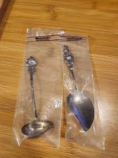 2 HARLEQUIN Reed & Barton Floral Silverplate JELLY SPOON,CREAM LADLE NEW