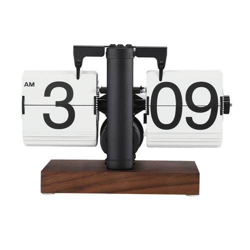 Flip Desk Clock, Retro Vintage Flip Desk Table Clock, Digital Flip Clock Side...