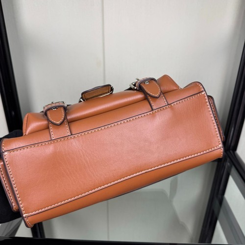 COACH Cargo Soft Tabby Shoulder Bag Motorcycle Style Brown CT721 Outlet strap - Picture 7 of 10