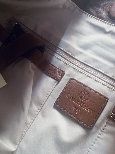 Bolso Hobo Cole Haan Paige Cuero Genio Marrón Coñac $295 con Etiquetas - Imagen 4 de 24