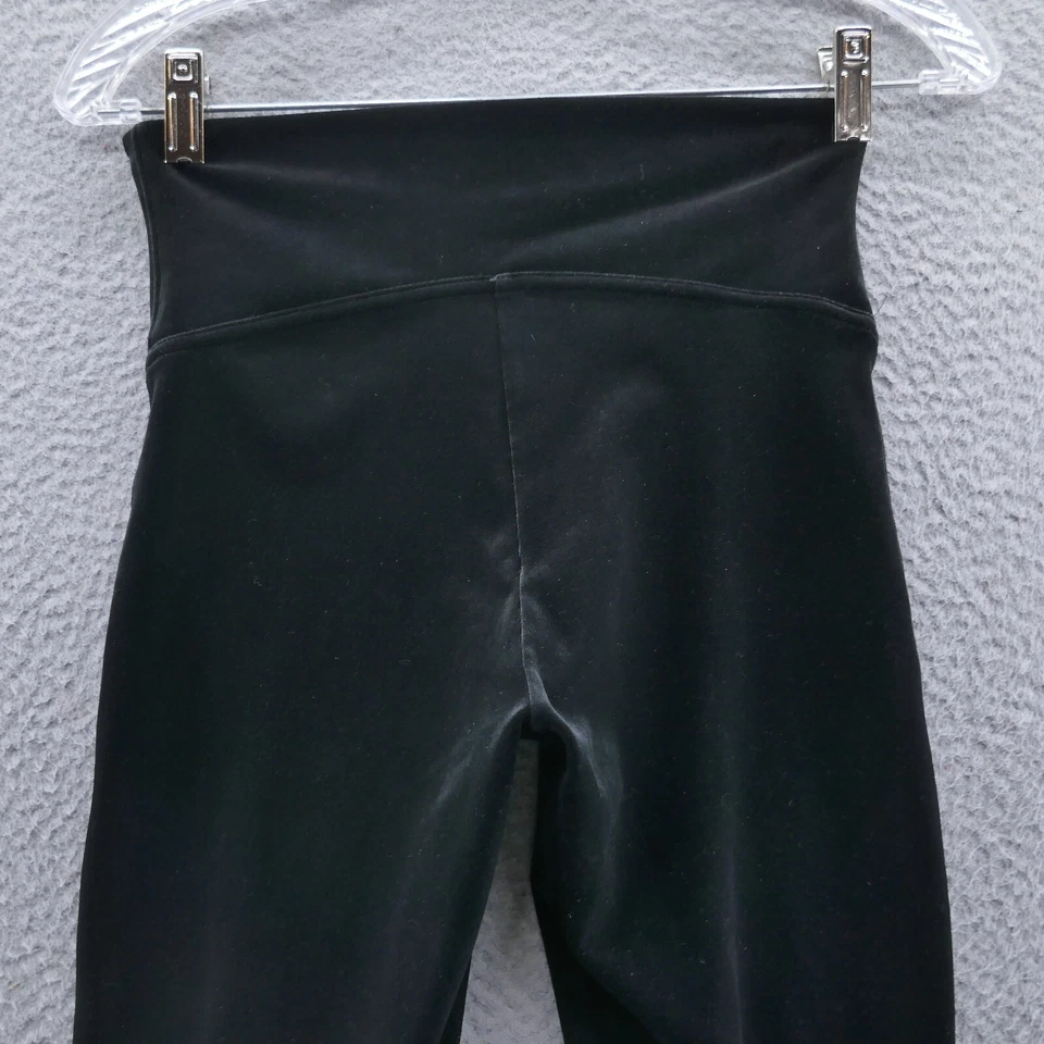 Legging de terciopelo Spanx para mujer tiro medio negro elástico adelgazante moldeador Foto 4 de 4