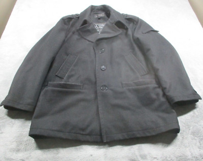 Blake Coat Mens Extra Large XL Parka Overcoat Black Heavy Wool Blend Button Up