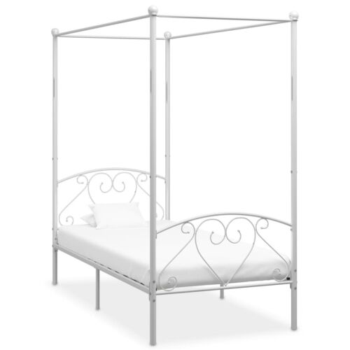 White metal canopy bed 120x200 cm-