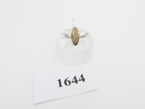 UNIKAT alter um 1900 Ring Gold - Silber Gr. 53 mit Monogramm JW WJ - Bild 4 von 6
