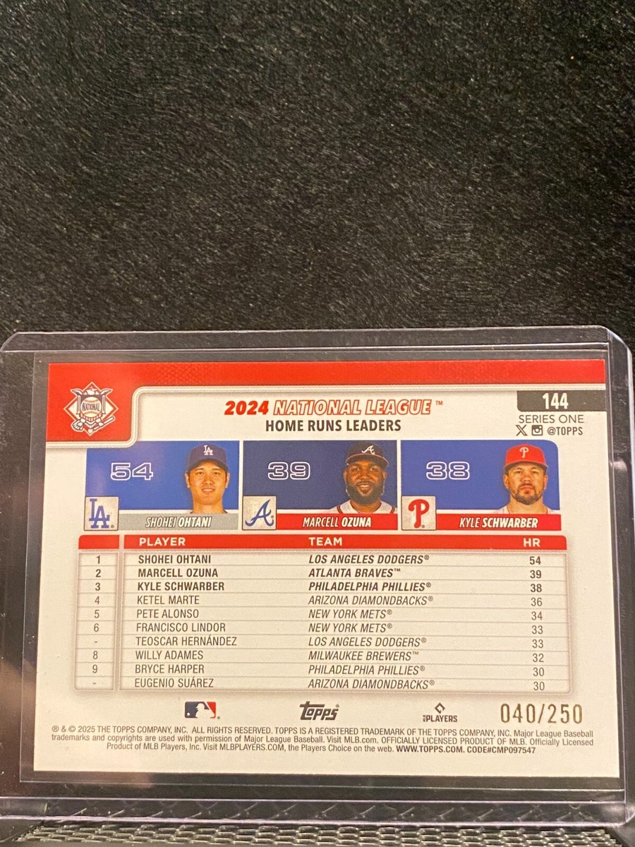 Ohtani / Ozuna / Schwarber 2025 Topps -HRs League Leaders Ohtani / Ozuna / Schwarber 2025 Topps -HRs League Leaders