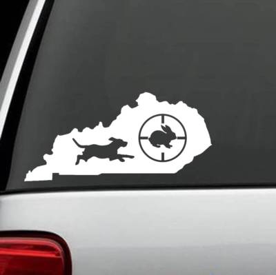 Kentucky Beagle Dog Chasing Rabbit Decal Sticker Hunting Gun Sights ...