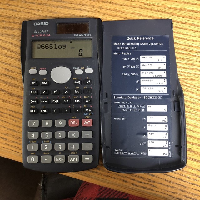 Casio FX-300MS Scientific Calculator w/ cover tested working S-V.P.A.M