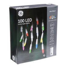 GE Color Effects 100-Count 6.3 ft Color Changing LED Christmas Icicle Lights