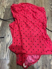 Vintage Women  s Size 12 Jantzen One Piece Red Swimsuit