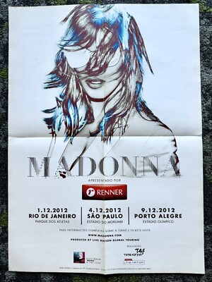 Madonna MDNA Tour Original Brazil Concert Poster 2012 Rare Renner