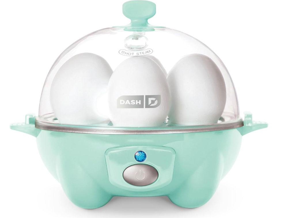 DASH Fast Electric Egg Cooker with 6 Egg Capacity in Aqua 5.5 Inch  