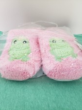Roseter Girl's/Women's House Slippers Size Sm. 5-6 Pink with Green Princess Frog