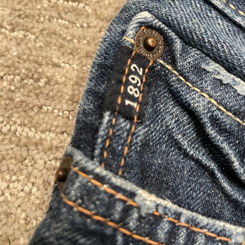 Abercrombie Jeans Girls 12 Slim Baxter Low Rise Bootcut Medium Wash Distressed - Picture 12 of 17