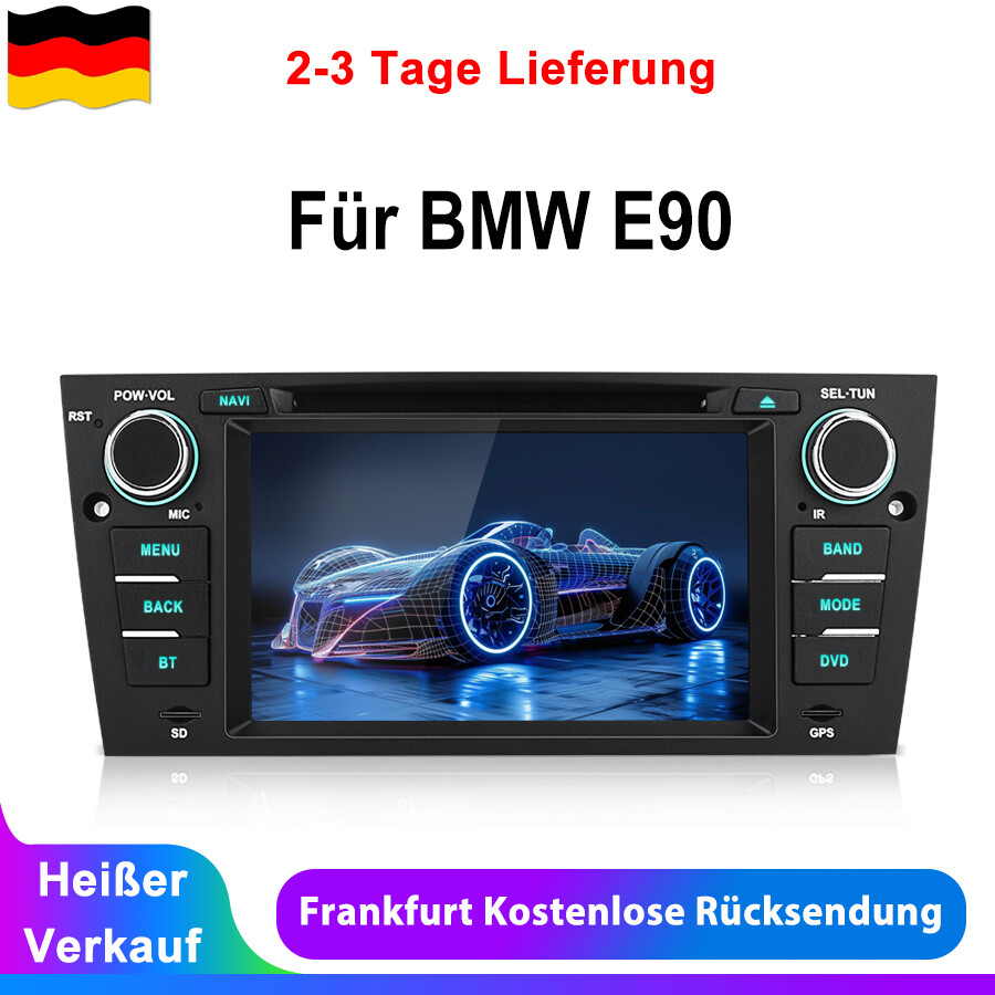 Autoradio 7" per BMW Serie 3 E90 E91 E92 E93 CD DVD GPS NAV BT Lettore USB FM SWC