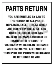 Michigan Consumer Information Auto Parts Return Poster Banner Auto Shop Display