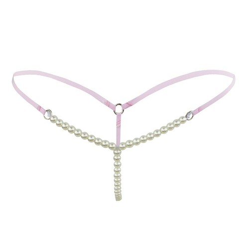 Women's Lingerie Stretchy Pearls Massage Chains G-String T-Back Thongs Underwear - 第 6/17 張圖片