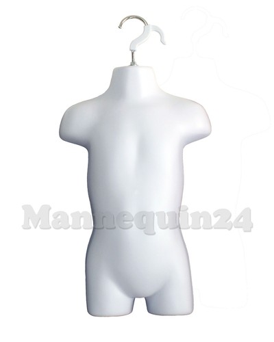 2 TODDLER TORSO BODY DRESS MANNEQUINS BLACK & WHITE 2 BABY HANGING FORMS - Picture 2 of 3