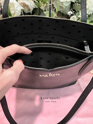 Kate Spade New York Pebble Leather HARLOW Tote Shoulder Bag-Black - Picture 9 of 11