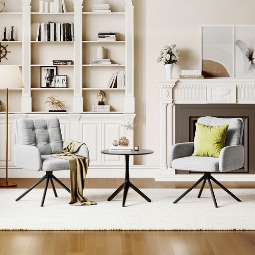 Armchair Tub Chair, Swivel Desk Chairs for Living Room/Bedroom/Dressing Room - Picture 14 of 44