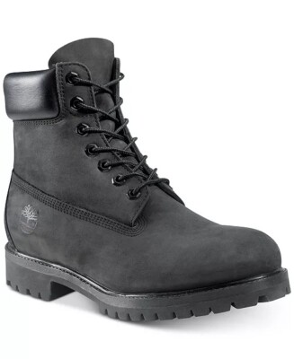 Men's Timberland 6” Inch CLASSIC Premium BOOTS 10073 BLACK Nubuck