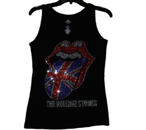The Rolling Stones rhinestone shirt or tank XS S M L XL XXL 1X 2X 3X 4X 5X Flag - Picture 4 of 12