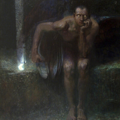 Luzifer - Franz Stuck Classic Art Poster Print | 1890 | Antike Mythologie |