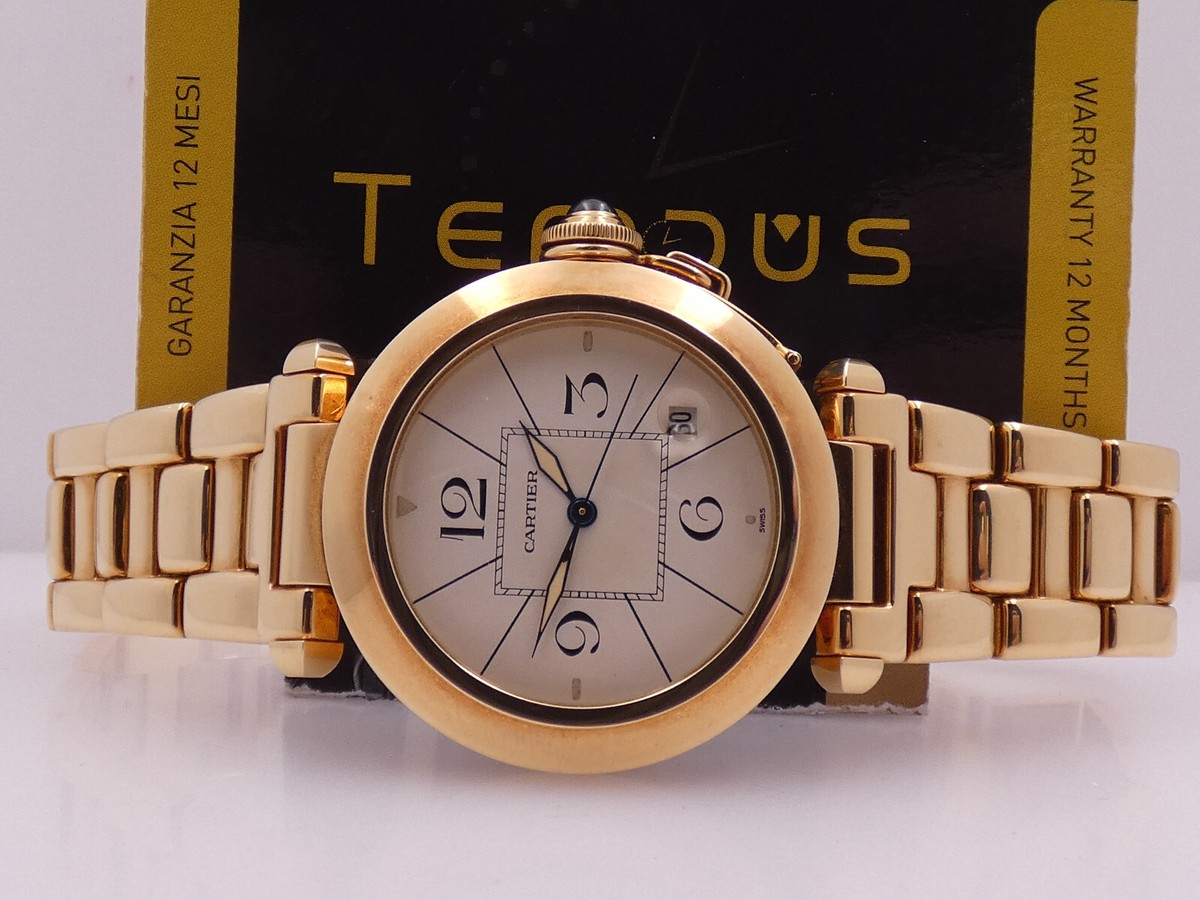 CARTIER PASHA 38mm 18 KT FULL GOLD NEAR NEVER POLISHED