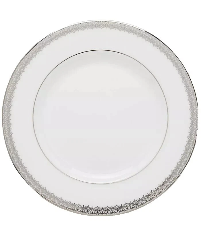 Platos de vajilla de plata de ley blanco