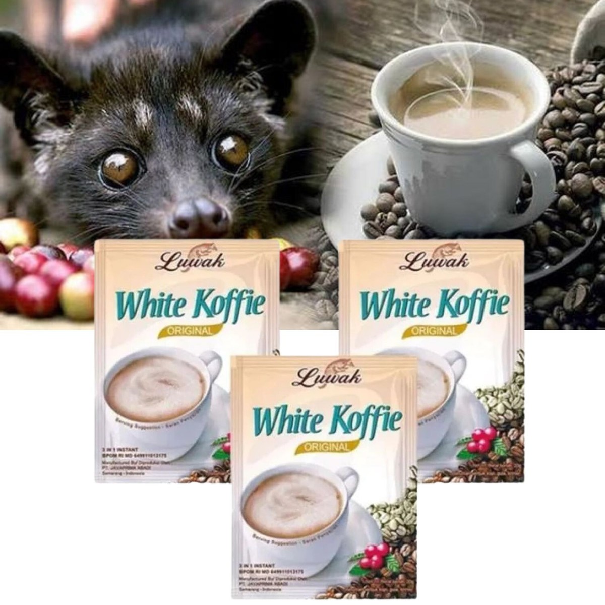 ORIGINAL Luwak White Koffie Low Acid 3-In-1 Instant Coffee 20