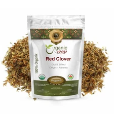 Organic Way Red Clover Cut & Sifted - Herbal Tea | Kosher & USDA Certified