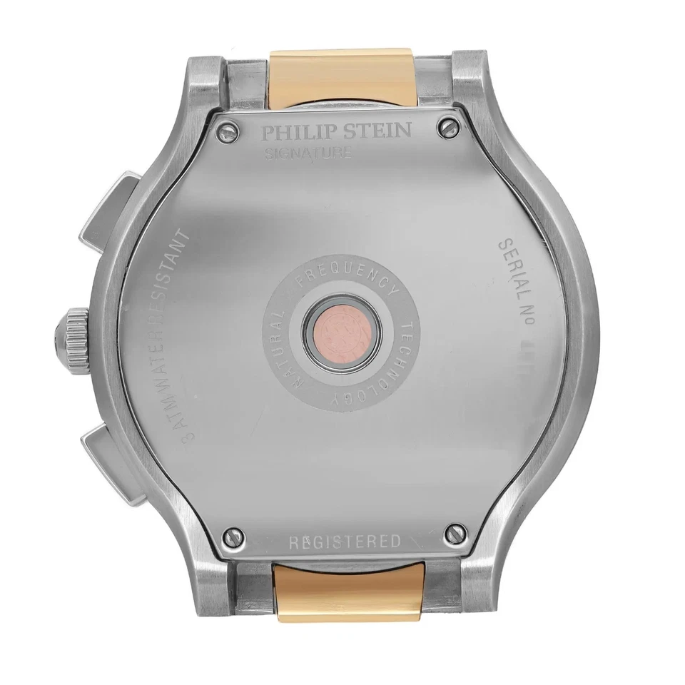 Philip Stein Signature 45 mm cronógrafo esfera blanca caja de reloj unisex 45TG-CRSILG Foto 2 de 2