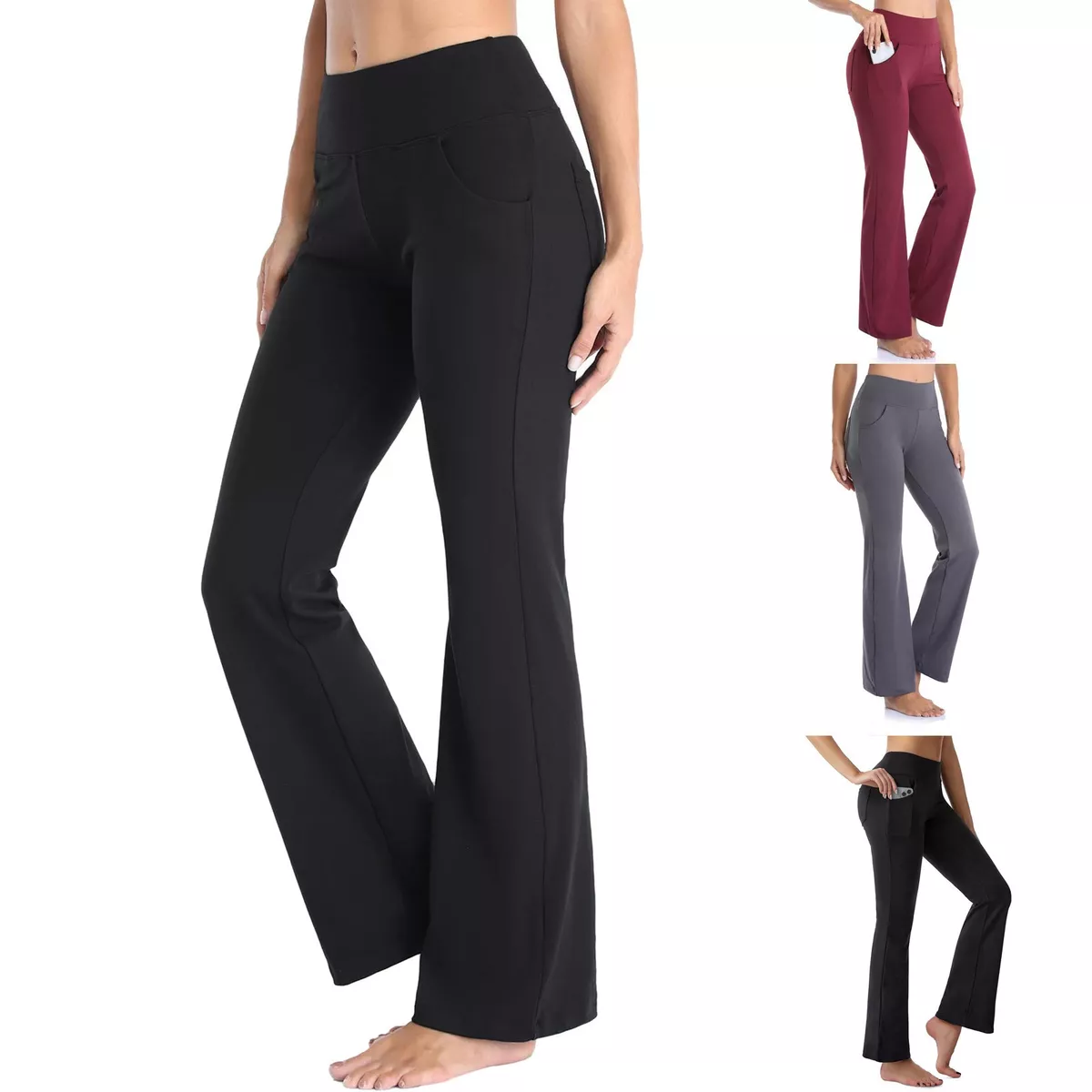 Women's Yoga Pilates Pants Sports Fitness Trousers Athletic Wide Flared  Pants