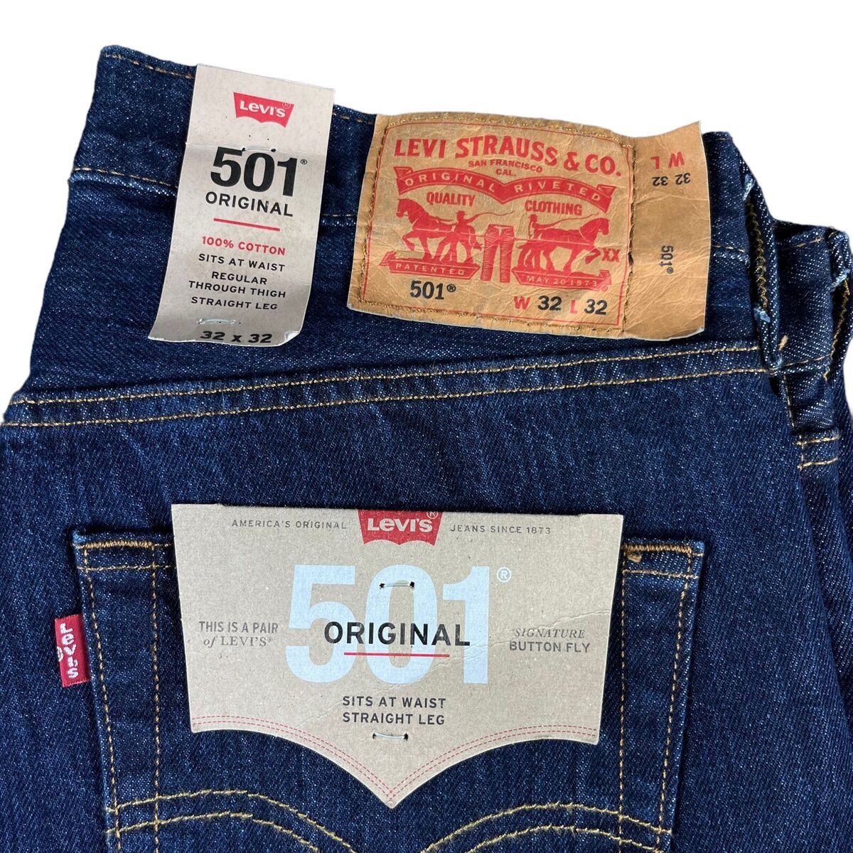 Levis 501 Original Fit Mens Jeans Size 34 X 30 Indigo Button Levis 501 Original Fit Mens Jeans Size 34 X 30 Indigo Button