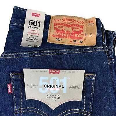Levis 501 Original Fit Mens Jeans Size 34 X 30 Indigo Button Levis 501 Original Fit Mens Jeans Size 34 X 30 Indigo Button