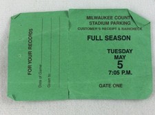 MLB 1998 05/05 San Diego Padres at Milwaukee Brewers Parking Pass-Joiner HR