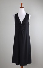 EILEEN FISHER 228 Solid Black Washable Stretch Crepe Tank Dress Size Small