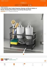 Kitchen Sink Caddy Organizer, 2 Tier Sponge Holder for Kitchen Sink with High