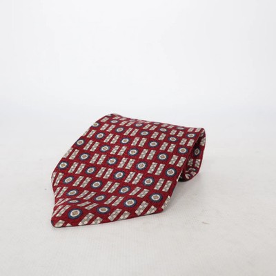 Geoffrey Beene, Krawatte, Herren, Seide, Rot/Blau/Mehrfarbig, Medaillon #feo