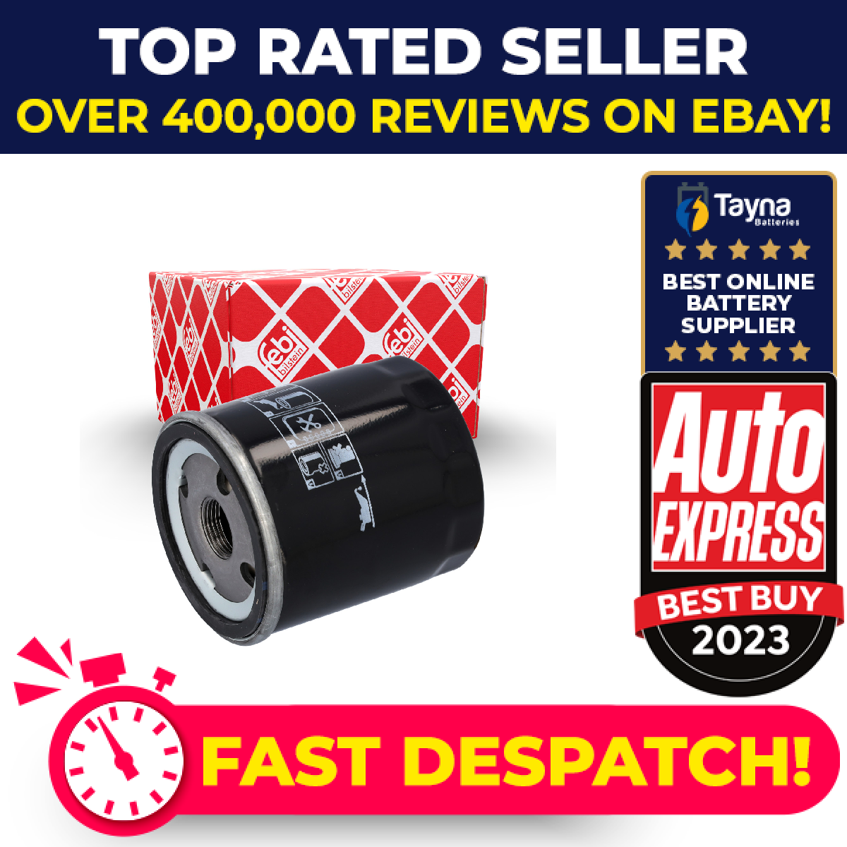 Oil Filter fits VAUXHALL GRANDLAND X 1.2 2017 on 003647177 01109AL 3647177 Febi