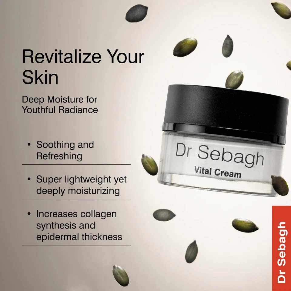 Crema Vital - (1,7 fl oz) | Reparación facial hidratante revitalizante | Contiene vitamina... Foto 2 de 4