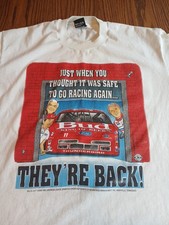 Vintage 1995 Bill Elliott Junior Johnson Budweiser Ford Nascar T-Shirt XL