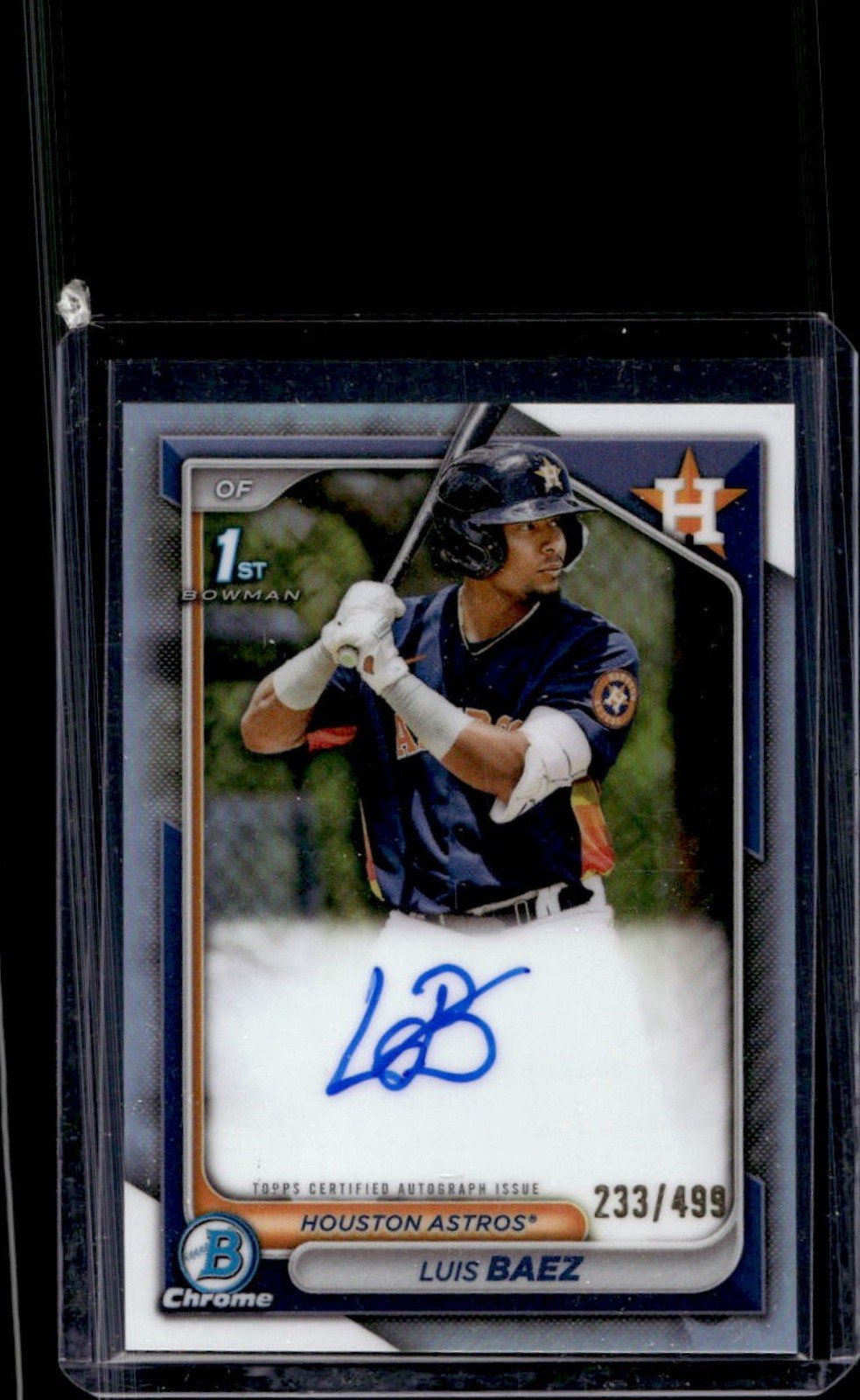2024 Bowman Luis Baez Chrome Auto Refractor 1st #233/499 Astros