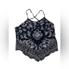 No Boundaries Blue Paisley Women's Camisole - Size XXL