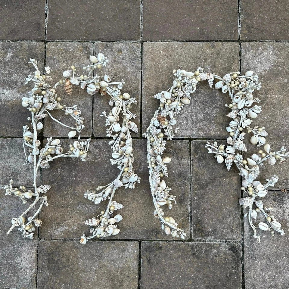 Guirnaldas Seashell Coastal Shell alambre decoración náutica natural marina playa océano 2 Foto 4 de 4