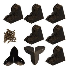 Metal Box Corner Protectors 60 PCS 0.87x0.87 Inch Antique Bronze Triangle