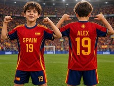 Custom Spain Soccer Jersey Set, Football Shirt Shorts Spain Youth Soccer Uniform